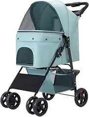 Pet Stroller Dog Stroller Cat Stroller Folding Dog Stroller 4 Wheels Pet Stroller Cat Stroller Travel Cart with Storage Basket for Small Medium Dogs Cats Dog Pram Dog Cat(Color:A)