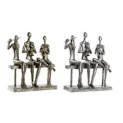 Decorative Figure Dkd Home Decor 18 x 8 x 21 Cm Golden Copper Music 2 Units