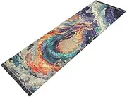 YXYZRMY Chinese Dragon Waves Washable Runner Rug 2’ x 6’ Non Slip Runner Rug for Hallways Entryway Bedroom Floor Carpet Runner- Soft Thin Mat with Rubber Backing for Family Pet