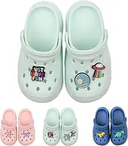 [Flyswiso] Kids Toddler Clogs Girls Boys Sandals Garden Shoes Lightweight Slip On Shoes Beach Pool Slides Sandals