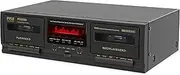 Pyle Dual Cassette Deck Stereo - Excellent Hi-Fi Sound, Compact and Portable Tape Recorder Player with Digital Professional Noise Reducing System and RCA Cables, Record & Play Audio and Music