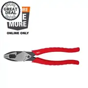 High Leverage Lineman'S Pliers 9 In W/ Crimper Comfort Grips Rust Resistant Tool