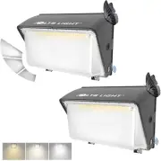 2 Pack 150W Dusk to Dawn Outdoor Lighting Wall Mounted, 3000K/4000K/5000K Switch