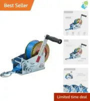 Heavy-Duty Hand Winch 3500lbs Capacity with Two Speed for Marine Towing