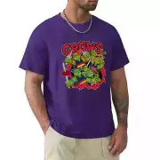 Adelaide Crows AFL Team Ninja Turtles T-Shirt XL Purple