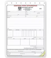 500 Additional Work Authorizations - Carbonless / Nebs Deluxe # 273