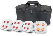 Rockville 4 PACK MINI IR4 White DJ/Party Par Wash Up Lights+Wireless DMX+App+Bag