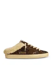 Golden Goose Women's Super-Star Glitter Shearling Mule Sneakers
