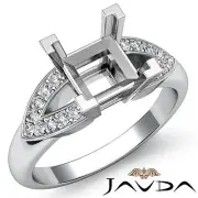 Classic Princess Semi Mount Diamond Wedding Promise Ring Platinum 950 0.25Ctw