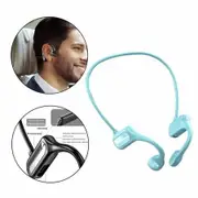 Bluetooth 5.0 Bone Conduction Headphones Sweatproof for Workouts Sport Blue