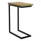 Skyler SOLID WOOD & Metal 20" WD Industrial C Side Table with Inlay in Natural