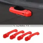 For 18-2025 Jeep Gladiator JT/Wrangler JL Red Door Handle Cover Trim Decor Shell