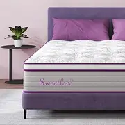 Sweetlove Mattress, Lavender Memory Foam Mattresses Medium Firm Edge Support Motion Isolation Pressure Relief Cool Sleep (Purple, King Single)