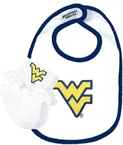 Future Tailgater West Virginia Mountaineers Baby Bib and Socks with Lace Set