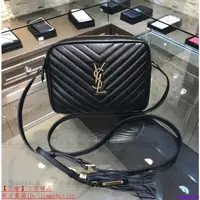 在飛比找蝦皮購物優惠-二手 YSL yves saint laurent 黑色V紋