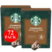 Starbucks By Nespresso House Blend Coffee Pods Capsules 72 Pack
