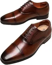 HALMSZB Spring Men's Large Size Leather Shoes Business Three-Joint Leather Shoes Oxfords