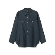 [Needles] Needles Embroidered-logo Shirt L BLUE