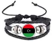 Libya New (Kingdom) Black Leather Bracelet And Velvet Gift Bag