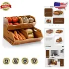 Set of 3 Acacia Wood Stackable Pantry Storage Bins for Elegant Organization