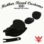 2014-23 Indian Chief Black Leather Spring Seat Mounting Kit Pad Back Rest Bib bs