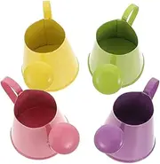 VICASKY 4Pcs Mini Metal Watering Can for Lightweight Portable Flower Watering Kettle for Indoor Gardening Teaching Tools