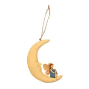 Glow Dark Mini Girl Fairy Solar Moon Outdoor Lantern Garden Lamp Dollhouse Decor