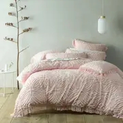 Bianca Savannah Soft Cotton Chenille Quilt Cover Set Pink