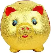 Sun Decorations Living Room TV Cabinet Decoration Opening Store Opening Ceramics Pig Large Gold Piggy Bank Piggy Bank Decoration Crafts Trumpet Length 21cm Width 18cm Height 16cm Sun