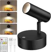Wireless Spot Light,5000mAh Battery Operated Picture Lights Indoor,3000K/4000K/5000K Accent Light Indoor with Timer and Remote,Dimmable Wall Spotlight for Plant and Artwork