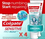 4x Colgate Sensitive Pro-Relief Toothpaste 110g/3.8oz ALL FLAVOR +FREE Mouthwash