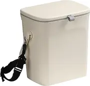 Leakproof Car Garbage Can, Car Trash Bag Sturdy Hanging Garbage Bin with Lid, for Driver and Passenger,Easy to Use Vehicle Trash Can, Suitable for Sedans, SUVs, MPVs & Trucks (White)