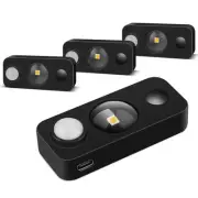 Black Motion Sensor Nightlights - Wireless Rechargeable Puck Lights, Cabinet ...