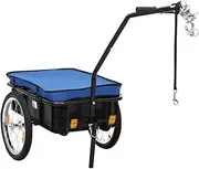 CHARMMA Bike Trailer/Hand Wagon 155x60x83 cm Steel Blue,Bicycle Trailers 10.45KG-91772