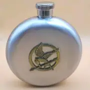 Round 5oz Flask with A Hunger Game Emblem, Stainless Steel, New