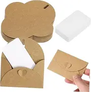AUTSUPPL Set of 60 Rustic Envelopes Heart Clasps for Wedding Invitations Greeting Cards Letters Mailing Thanksgiving