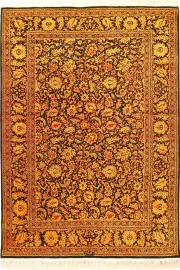 Kum Signed Oriental Hand Knotted Silk Rug - 150x100 by Cyrus Rugs