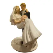 Vtg 1998 Wilton Wedding Cake Topper Threshold Of Happiness Groom Carrying Bride