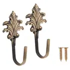 2Pcs Vintage Maple Leaves Curtain Tieback Tassel Hooks Door Wall Hook Bronze