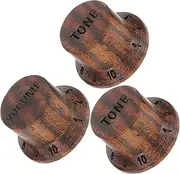 SWOOMEY 3pcs Wooden Guitar Knob Durable Volume Tone Control Knobs for Easy Installation Scale Design Replacement for Electric Instruments