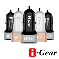 在飛比找momo購物網優惠-【i-Gear】4.8A大電流 雙USB車用充電器(ICC-