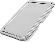 WATIIFUFU 1 Set Divider Plates Compartment Snacks Chip and Dip Serving Platter Lids Food Divided Tray Rectangular Divided Plates Fruit Trays for Serving Platters Seat Silver Stainless Steel
