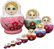 Matryoshka Russian Matryoshka 10-Piece Set Traditional Wooden Handmade Nesting Dolls Collection Crafts Birthday Gift Matryoshka Souvenir The Perfect Blessing Gift