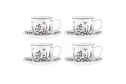 4pc Ashdene Queen Bee Tea Coffee Latte Mug Cup & Saucer Set Fine Bone China