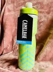 CamelBak Podium Chill Outdoor Bottle, Lime/ Blue Stripe 21 oz, BPA-Free