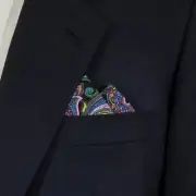 Floral Scroll & Paisley 100% Cotton Pre-Folded Pocket Square Handkerchief Insert