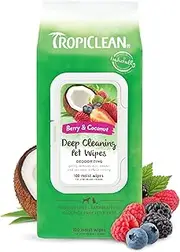 TropiClean Mild Coconut Deep Cleaning Dog and Cat Ear Wipes 100pk