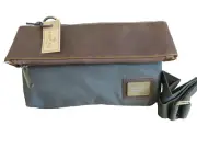 Finley Mill Cross Body Belt Bag Fanny Pack Green Canvas Brown Faux Leather