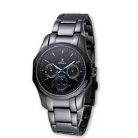 在飛比找PChome24h購物優惠-SIGMA 完美角度藍寶石鏡面黑鋼時尚腕錶/34mm/101