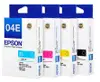 【跨店享22%點數回饋+滿萬加碼抽獎】EPSON 四色一組 原廠墨水 C13T04E150 黑 /T04E250 藍/T04E350 紅/T04E450 黃 適用 WF-2831/XP-2101/XP-4101 列印張數200張